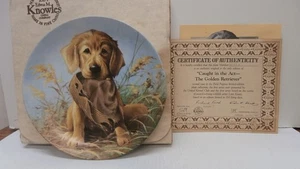1987 Edwin Knowles China Ltd Edition Golden Retriever Collectible Plate 8 1/2" - Picture 1 of 6