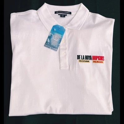 Camisa Polo Oscar De La Hoya Bernard Hopkins Para Hombres XL Blanca Boxeo MGM Grand - Nueva con Etiquetas Foto 1 de 4