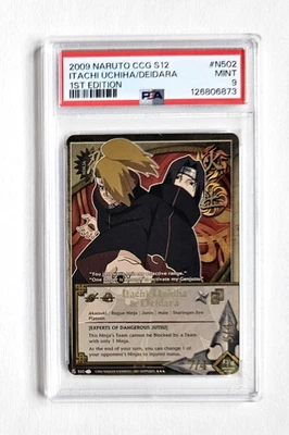 Itachi Uchiha & Deidara PSA 9 Naruto CCG 1st Edition N502 Bandai 2009 - Image 1 of 3