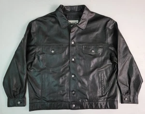 Vintage 90s Y2K Wilsons M. Julian Genuine Leather Lined Trucker Jacket Men's XL NICE - Bild 1 von 9