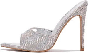Cape Robbin Women's Layland Chunky Open Toe Clear Heels - Picture 1 of 6