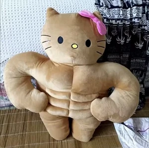 Hello Kitty Muscle Plush Toy Sanrio Kawaii Stuffed Toy Boyfriend Pillow New 35cm - Picture 1 of 6