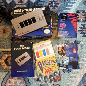 Nintendo NES Four Score 4 Player Controller Attachment Adapter Accessory w/ Box!