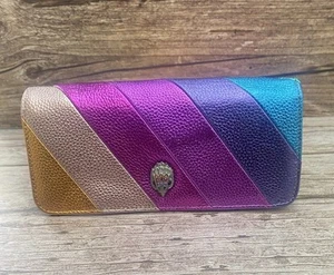 Kurt Geiger Kensington Rainbow Striped Wallet On Chain Clutch Bag Leather New - Picture 1 of 9