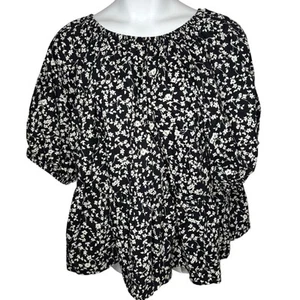 Old Navy Womens Plus Size 4X Floral Key Hole Back Short Sleeve Tunic Top - Picture 1 of 24