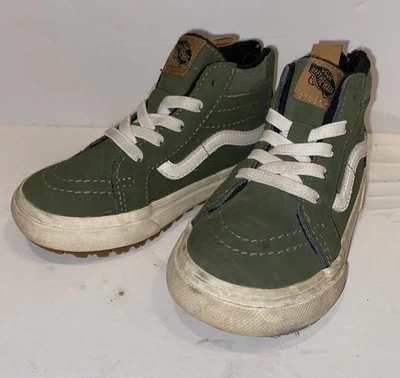 Vans Sk8-Hi Top Cremallera MTE Verde Oliva Talla 7 Niño Pequeño Bota Resistente al Agua Hoja de Uva Foto 1 de 4