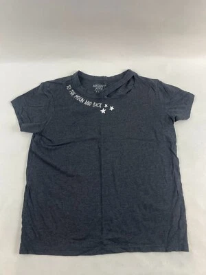 Mighty Fine T-Shirt Women's Size S Gray Cut Out Round Neck To the Moon & Back - Image 1 of 4
