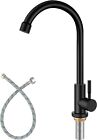 Aolemi Cold Water Only Kitchen Faucet Black 304 Stainless Steel Matte Black