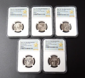 2019-W Lowell, War, Missions, American Memorial, River Quarters 5 Coins NGC MS66 - Picture 1 of 6