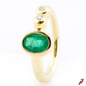 Anillo 14K/585 Oro Amarillo Brillante Esmeralda - Valor - Imagen 1 de 2