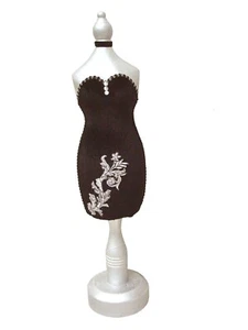 (27218) FIGURA MANIQUI MADERA COLGADOR PARA COLGAR JOYAS VESTIDO NEGRO - Picture 1 of 1