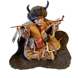 Signierte Carol Theroux Indianer Indianer Puppe "Gebet für den Büffel" - Bild 1 von 24