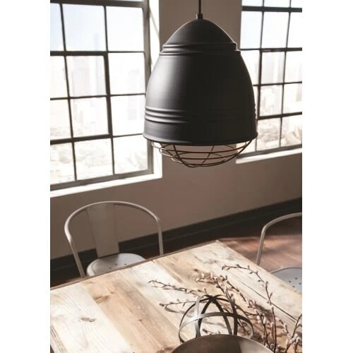 LBL 12" Loft Pendant - Rubberized Black w/Nickel Cage - Visual Comfort - $900 - Image 1 of 4