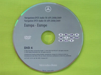 DVD NAVIGATION MERCEDES BENZ AUDIO 50 APS KROATIEN OSTEUR. 2009 A B E M R TÜRKIS - Bild 1 von 2