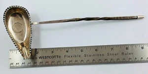 Antique English Horn & Sterling Silver Toddy Ladle with 4 Pence Coin c. 1907 - Picture 1 of 7