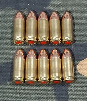 CONJUNTO DE 10 TAMPAS DE PRESSÃO LUGER 9MM (LATÃO+FMJ) 115gr. PESADO - Imagem 1 de 4