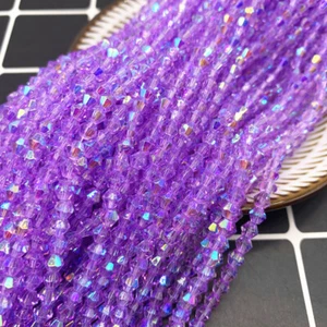 100Pcs 4mm purple crystal glass bicone beads spacer beads loose for bracelet DIY - Picture 1 of 4