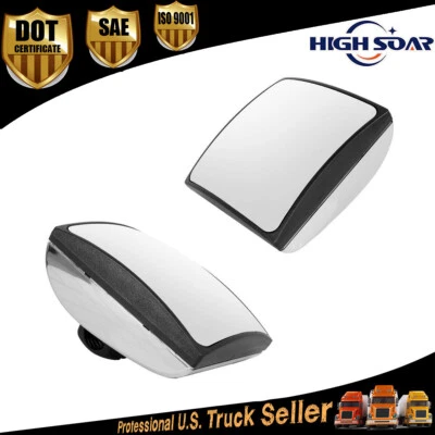 2PCS Chrome Convex Hood Mirror Pair For International Prostar Durastar 2008-2019 Foto 1 de 4