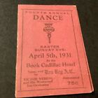 Livre Cadillac Hotel 4/5/31 4ème carte de danse annuelle juste un gigolo paroles à l'intérieur