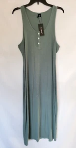 Tongkiki Womens Midi Tank Dress Green Size 2XL New - Picture 1 of 7