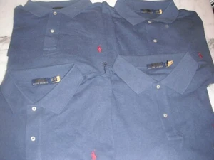 POLO RALPH LAUREN CLASSIC Cotton POLO SHIRT - 4XB - Neu ohne Etikett - Navy / Maroon Pony - Bild 1 von 6