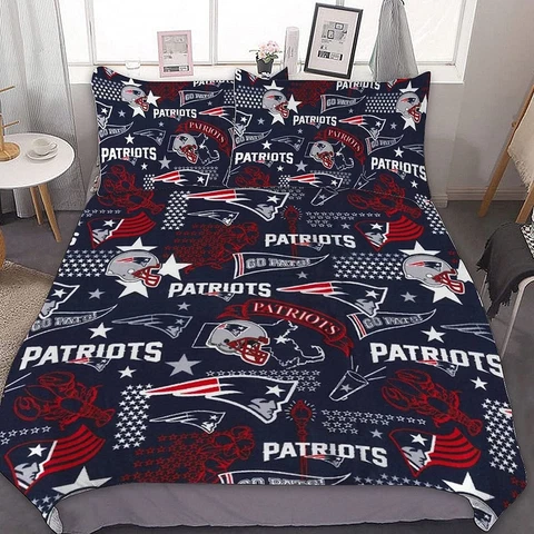 New England Patriots Bedding Set Duvet/Comforter Cover Pillowcase Quilt Cover Cover