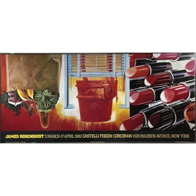 James Rosenquist Vintage 1982 NY Corcoran Exposição Impressão, Arte emoldurada/Pop - Imagem 1 de 4