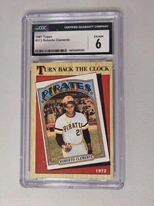 1987 Topps Roberto Clemente Turn Back the Clock # 313, CGC 6 - Picture 1 of 4