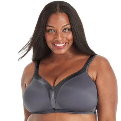 Playtex Bra 18-Hr  Sleek Full-Figure Full-Cover Wireless Bra 4803 Jet Sz.44,48 - Image 1 of 4
