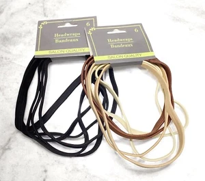 2 Salon Quality Elastic Head Wraps Headbands Set of 12 - Picture 1 of 1