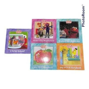 5 HC Books Elmo's Learning Adventure Sesame Street school story night neighbor - Picture 1 of 3