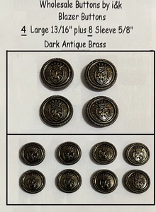 1 Set of Celtic Crest Dark Men's or Women's Blazer Metal Buttons 4 large 8 small - Picture 1 of 1