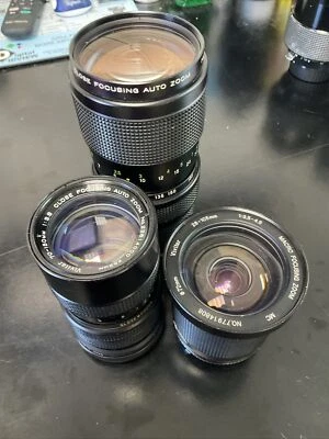 Lot of 3 Vivitar 28-105mm f3.5-4.5 Macro & 75-205mm Close Focus & 70-150mm Auto - Image 1 of 4