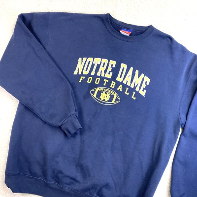 Sudadera De Colección Champion Notre Dame Fútbol Deportes XL Azul Manga Larga Pullover Foto 1 de 4