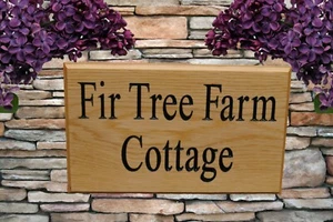 Personalised Oak house sign,Carved,Custom engraved outdoor wooden name plaque - Picture 1 of 3