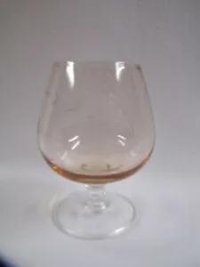 Miniature Glass Snifter Rose Glass Etched Glass Pattern Vintage - Picture 1 of 7