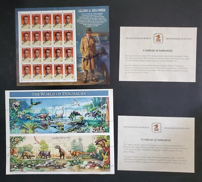 US Stamp #3152 + #3136 VF NH Mint Sheets Signed by Designer w/ CoAs - Image 1 of 4