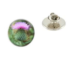 Broche de solapa de corbata de metal con flor de cardo regalo de cumpleaños N672 - Imagen 1 de 1