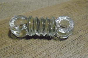 Vintage Clear Glass Coil Electrical Insulator 3" Long - Picture 1 of 8