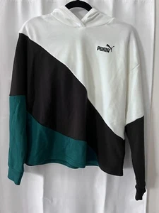 NWT Puma Youth Unisex Power Cat Hoodie TR G Black-Malachite Size XL (B60246) - Picture 1 of 5