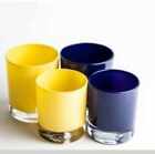 Candle Making Karen Glass Container 20cl /yellow /navy  Luxury Holder Pack Of 12