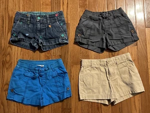 Girls 4pc Shorts Gap Op High School Musical Size 7 Khaki Blue Gray Denim - Picture 1 of 8