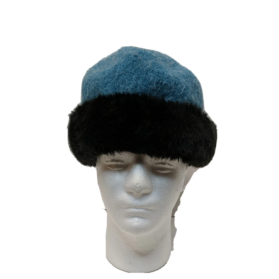 Sombrerero Loco - Sombrero Mujer Talla (7-7 1/8) Mediana Talla Aproximada Azul con Negro Foto 1 de 4