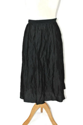 Falda Elegante Vintage Laura Ashley Retro Transparente Negra Llamarada Talla UK 8 EU 34 Foto 1 de 4