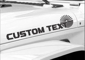 Set of 2 Custom Text Decals with Sunset/Sunrise Design – Fits Any 2 /4 Door Jeep - Bild 1 von 5