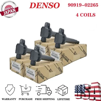 4PCS DENSO Ignition Coils Fit 2000-2016 Scion xA xB Toyota Yaris I4 90919-02265 - Image 1 of 4
