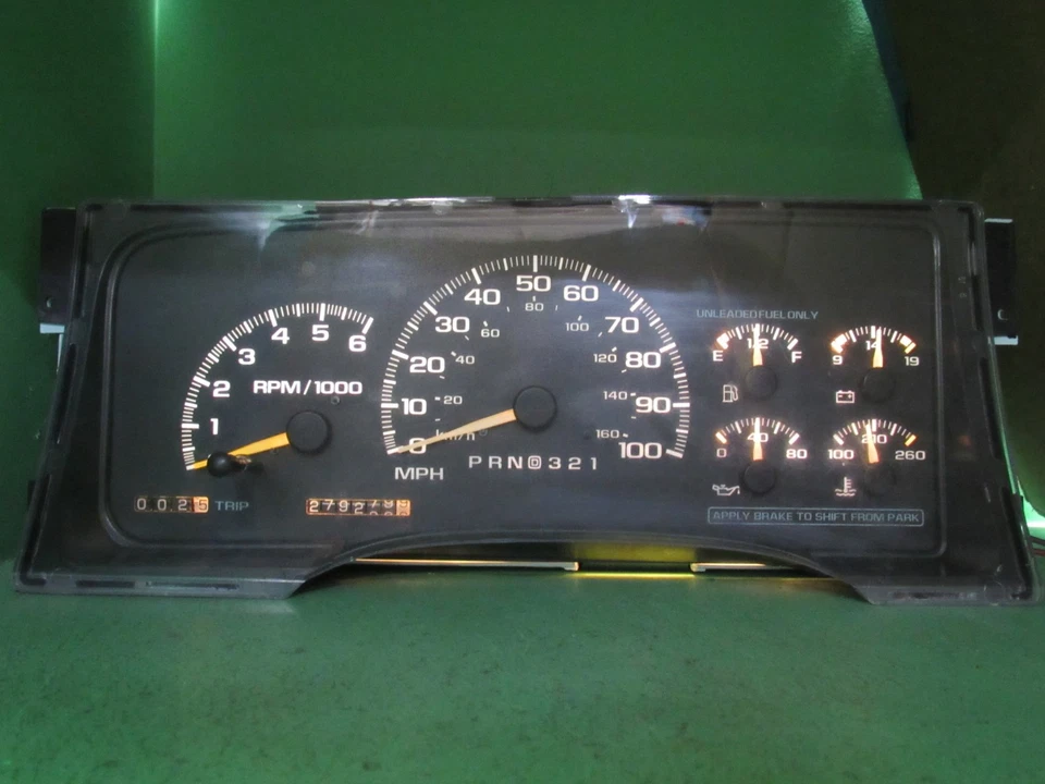 97-98 C/K TRUCK SUBURBAN INSTRUMENT GAUGE CLUSTER SPEEDO TACH 279K REBUILT 2951 — 第 1/4 张图片