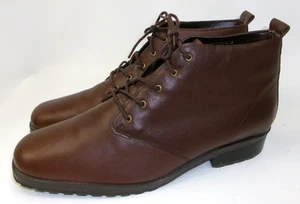 Naturalizer Brown Leather Lace Up Ankle Boots Women's US 11 - Picture 1 of 5