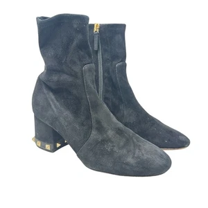 Valentino Garavani Rockstud stivali stivaletti scamosciati neri taglia 36,5 US 6,5 - Foto 1 di 17