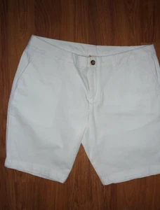Pantalones Cortos Blancos Glory Desteñidos Talla 16, 38" Cintura 9" Entrepierna Mezcla de Algodón - Imagen 1 de 3